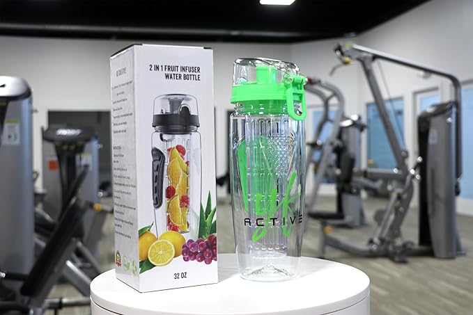 32oz BPA Free Infusion Water Bottle, Increase Daily Water Intake with Flavor
