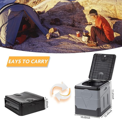 Portable Camping Toilet Foldable Porta Potty For Travel Car 11X12X11 inch