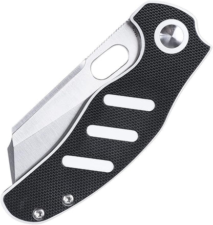 Kizer C01c(Mini) EDC Sheepdog Pocket Knife, Black White G10 Handle 154CM Steel Folding Knife for Men, Survival Knives with Thumb Hole Opener, EDC Hunting Knives for Outdoor, Camping, V3488C7