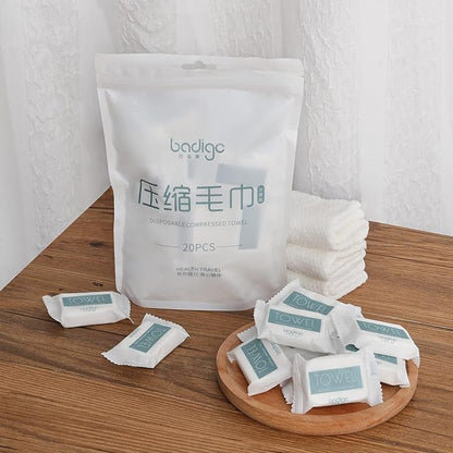 Compressed Towel Tablets - Disposable Travel Towels Face Wipes Cotton Coin Tissue for American Camping Hiking Sports Outdoors Gears Portable Compact Toilet Papers Reusable Washcloths 20 Pieces