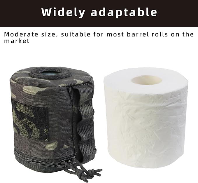 Tactical Toilet Paper Holder Waterproof and Wear-Resistant，Toilet Paper Holder for Outdoor Use, Camping,picnics (Black cp)