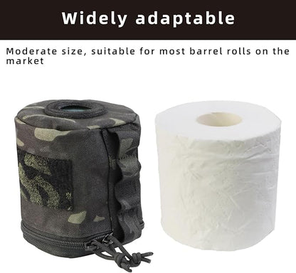 Tactical Toilet Paper Holder Waterproof and Wear-Resistant，Toilet Paper Holder for Outdoor Use, Camping,picnics (Black cp)
