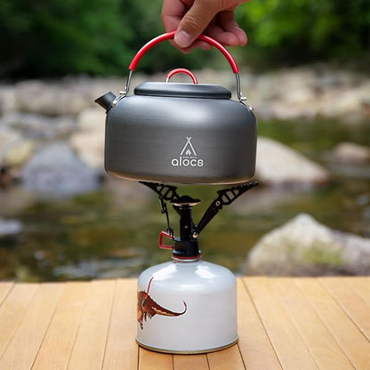 Alocs 1.4L Kettle Teapot, Portable Camping Coffee Pot, Hard-Anodized Aluminum Camping Kettle, Compact Tea Kettle for Stove Top, Outdoor, Hiking, Camping, Picnic and Traveling.