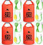 4 Set 2 in 1 Sand Anchor and Buoy Kit Floating Bag Kayak Anchor Waterproof Dry Bag for Lake Beach Boats Watercrafts Hiking Camping Water Sports Surfing Tubing Kayaking(Orange)