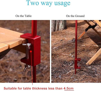 HIKEMAN Folding Lantern Stand Pole Portable Lamp Stand Hook Collapasible Light Stand Holder for Camping Fishing Picnic BBQ Outdoor Activities (Black)