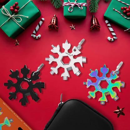 19 in 1 Snowflake Multitool Keychain Multi-Tool, 3 Pack Keychain Multi Tool Snowflake Wrench Screwdriver Bottle Opener Key Chain Tools Gadgets For Men