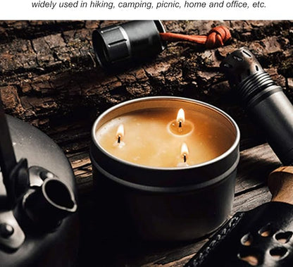 3 Wick Survival Candle, Beeswax Emergency Candle Natural Aroma 36 Hour Long Burning Candles, Outdoor Emergency Candle Light Source for Blackout, Camping, Fishing, Hunting