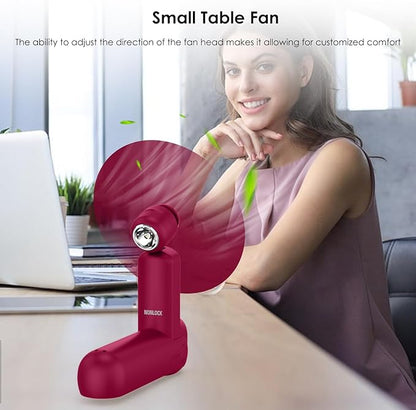 4 IN 1 Portable Handheld Fan,Personal Foldable Cooling Fan, Mini Pocket Fan,Desk Fan,Hand Fan,Flashlight,Power Bank,Table Lamp,Camping Travel Beach Fan, Birthday Gifts for Women Men(Red)