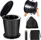 Retractable Portable Toilet, Adjustable Height Foldiing Toilet with Lid, Portable Travel Toilet for Adults Kids, for Car/Camping/Hiking/Fishing/Long Trips/Beach, Essential for Outdoor Travel