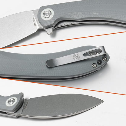 Vosteed EDC Knife, 3.26" Lightweight Folding Pocket Knife with Clip for Men and Women, Modern Shilin Cutter with Nitro-V Steel Blade, G10 Handle for Camping, Hiking - Nightshade Series