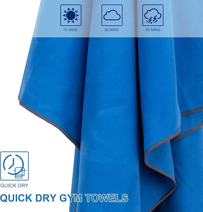 2Pack Camping Towel Microfiber Towel (72 * 40 and 12 * 24 Inch) Sports &Travel Towel Super Absorbent Quick Dry Towel Gym Towel Suitable for Gym,Swimming,Hiking,Travel