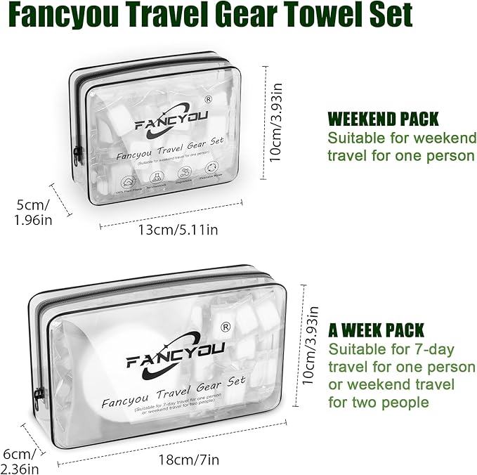 Travel Size Toiletries, Includes Thicken Mini Compressed Towel, Large Disposable Towels, Bath Towel Set for Camping,Hiking,Travel,Hotel,Business,Vacations(31 Count)