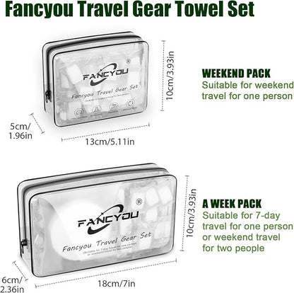 Travel Size Toiletries, Includes Thicken Mini Compressed Towel, Large Disposable Towels, Bath Towel Set for Camping,Hiking,Travel,Hotel,Business,Vacations(31 Count)