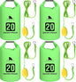 4 Set 2 in 1 Sand Anchor and Buoy Kit Floating Bag Kayak Anchor Waterproof Dry Bag for Lake Beach Boats Watercrafts Hiking Camping Water Sports Surfing Tubing Kayaking(Green)