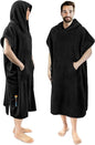 SUN CUBE Surf Poncho Changing Robe with Hood | Quick Dry Microfiber Wetsuit Changing Towel with Pocket for Surfing Men Women