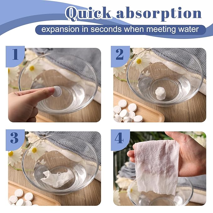 MCPINKY Compressed Towels, 130PCS Travel Hiking Toilet paper Portable Washcloth with Tube Containers Camping Wipes for Home Beauty Outdoors Hiking