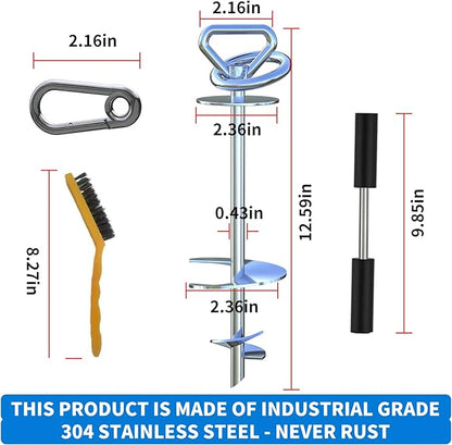 2Pack Dog Tie Out Stake-Heavy Duty 304 Stainless Steel Dog Anchor,360°Swivel Yard Stake for Dogs,Use Any for to 200 LBS Dogs-Dog Stakes for Outside Camping,Suitable for Any Dog Leash and Cable