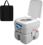 SereneLife Portable Toilet with Carry Bag – Indoor Outdoor Toilet with CHH Piston Pump & Level Indicator – 5.3 Gallon Large Waste Tank – 100-120 Flushes for RV, Camping, Hiking & Boating, SLCATL320