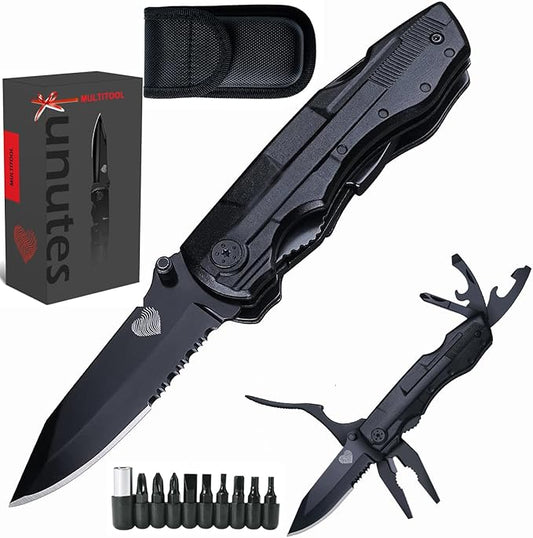 14 in 1 Multitool Pocket Knife Set for Men, Tactical Multi Tool Plier with Nylon Sheath for Outdoor, Camping, Survival, Dad, Boyfriend, Husband Gifts