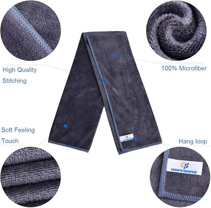 Home Gyms Towel for Men Women Microfiber Gym towels Cycling Workout Sweat Towel Set Quick Dry Exercise Sports Travel Towel Fast Drying 2-Pack (Black + Grey)