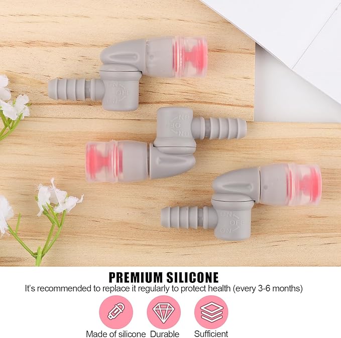 3pcs Bite Valve Replacement for Camelbak, Mouthpiece Replacement for Camelbak Hydration Pack Valve Replacement for Camelbak, Osprey Hydration Bladder (Gray)