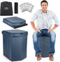 Portable Toilet for Adults, XL Portable Toilet for Camping, 16.5'' Camping Toilet with Lid, Camp Toilet with Handbag, Travel Potty for Camping, Hiking, RoadTrip, Car, Tent (blue)