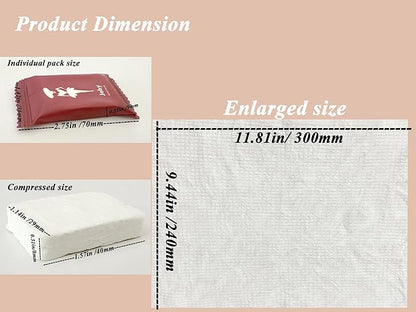 14pcs Compressed Face Towel Tablets, Hand Wipes Extra Large and Thick Portable Compact Disposable Cotton Travel Towel Tissues Handy for Outdoor Hiking Camping Traveling, Home Wipes