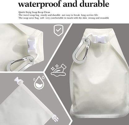 4 Pcs Travel Soap Bag, Waterproof Leakproof Quick Dry Bar Soap Travel Container, Soap Saver Pouch for Camping, Hiking, Hotel Essentials, Portable Soap Holder Travel Case, Soap Travel Bag