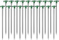 Cheardia 10 Pack Tent Stakes Heavy Duty, 10.25 Inch Yard Stakes Non-Rust Metal Tent Pegs Ground Stakes Tent Spikes for Camping Patio, Garden, Canopies, Grassland, Outdoor, Green