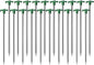 Cheardia 20 Pack Tent Stakes Heavy Duty, 10.25 Inch Yard Stakes Non-Rust Metal Tent Pegs Ground Stakes Tent Spikes for Camping Patio, Garden, Canopies, Grassland, Outdoor,Green