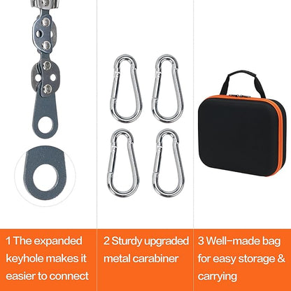 56 Inch High Limb Rope Saw with 72 Sharp Teeth Blades on Both Sides, Rope Chain Saw Kit, Rope Saw Tree Saw High, Hand Rope Chain Saw Includes Ergonomic Handles, Hand Straps and Storage Case