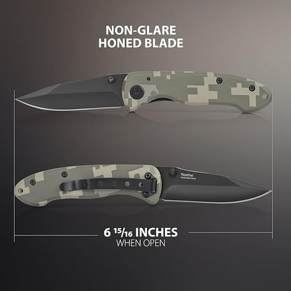 4 Inch Digital Camo Liner Lock Knife - Tactical Pocket Knife for EDC, Camping, and Home Improvement