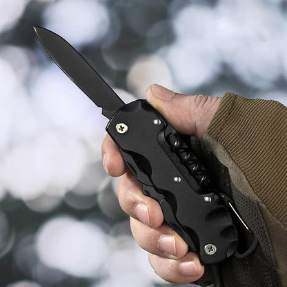 15-in-1 Stainless Steel Multitool Pocket Knife with climbing hook