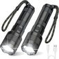 2 Pack TH10 LED Flashlight, Super Bright 1300 Lumens Tactical Flashlights Torch, Waterproof Handheld Flashlight for Camping Outdoor Home Emergency