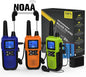 3 Long Range Walkie Talkies Rechargeable for Adults - NOAA 2 Way Radios Walkie Talkies 3 Pack - Long Distance Walkie-Talkies with Earpiece and Mic Set Headset USB Charger Battery Weather Alert