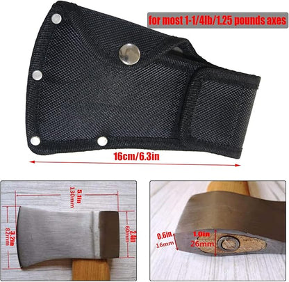 2Pcs Hatchet Cover for 1-1/4lb Axe, Black Ax Head Sheath Holster for Outdoor Hiking Camping Blade Protection, Double Snap Hatcher Blade Protector