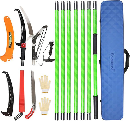 24 Feet Pole Saws For Tree Trimming Hand saw high branch scissors set Alloy saw blade Hand Pole Saws for Sawing and Shearing
