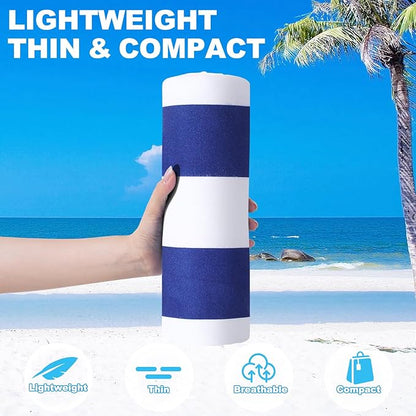 2 Packs Microfiber Oversized Lightweight Thin Beach Towel Sandproof Compact Quick Dry Clearance Towels Extra Large Sand Free Pool Travel Beach Essentials Accessories Women Adult Gift Navy Blue