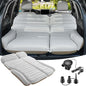 KMZ SUV Air Mattress Double Sided Thickened Flocking Car Bed – Portable Inflatable Mattress Pad for Camping & Travel with 2 Pillows & Electric Pump (Off-White and Coffee)