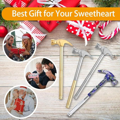 6-in-1 Metal Multifunction Hammer & Screwdriver Hand Tool Set Including Cross & Flat Screwdriver for Opening Walnuts, Wall Hanging, Nice Little Gifts (argent)