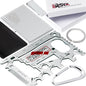 37-in-1 Wallet Tool Card Silver Set Men's Gifts for Dad. Wallet Multi Tool Card Men Gifts for Birthday. EDC Multi Tool Credit Card Size Dad Tool Gift. Stocking Stuffers Cool Tool Gifts for Men