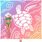 WEKAPO Beach Blanket Waterproof Sandproof Oversized Extra Large Sand Free Beach Mat with Stakes, Storage Bag - Essentials for Outdoor Beach, Picnic (Pinkish Purple Sea Turtle, 11 X 9 FT (1~10 Person))