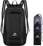 15L Hiking Daypack - Water Resistant Lightweight Packable Backpack for Travel Camping Outdoor - Black