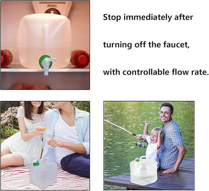 1Pcs 10L Portable Car Outdoor Water Bag with Handle Foldable Lightweight Water Container for Camping and Hiking