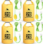 4 Set 2 in 1 Sand Anchor and Buoy Kit Floating Bag Kayak Anchor Waterproof Dry Bag for Lake Beach Boats Watercrafts Hiking Camping Water Sports Surfing Tubing Kayaking(Yellow)