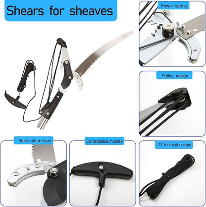 24 Feet Pole Saws For Tree Trimming Hand saw high branch scissors set Alloy saw blade Hand Pole Saws for Sawing and Shearing