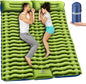 Double Camping Sleeping Pad, Extra-Thick Camping Mat for 2 Person with Pillow, Built-in Foot Pump Inflatable Sleeping Pads, Compact Camp Air Mattress for Backpacking, Hiking