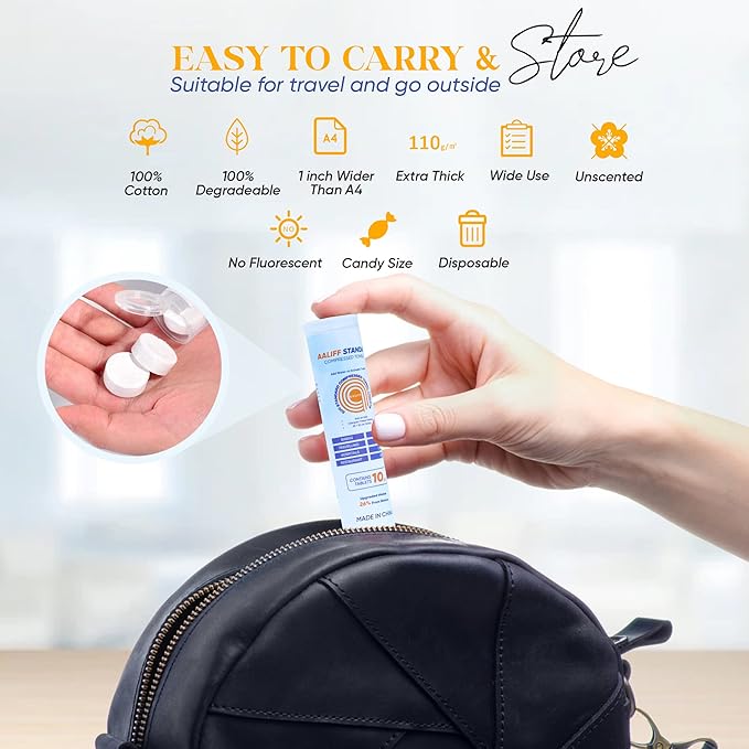 500-Compressed Towels Toilet Paper Tablets for Traveling, Home, Outdoor, Camping, Sports, Hiking, Disposable, Beauty, Baby, Hand Wipes