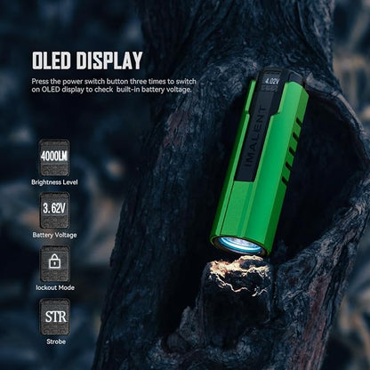 IMALENT LD70 Pocket EDC Flashlight, 4000 Lumens Compact Bright Powerful Flashlights with CREE XHP70.2 LED, Rechargeable Handheld Torch for Camping and Hiking (Fruit Green)