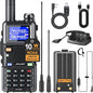 5RH Ham Long Rang Walkie Talkies 10W (Upgraded of UV-5R), 999CH One Key Frequency Match, 2500mAh Battery Rechargeable Walkie Talkies, with Programming Cable, Earpiece, Type-C Charging(1 Pack)